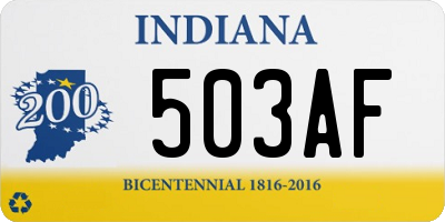 IN license plate 503AF