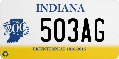 IN license plate 503AG