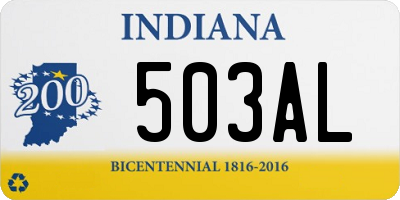 IN license plate 503AL