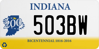 IN license plate 503BW