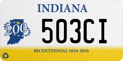 IN license plate 503CI