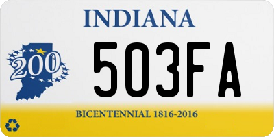 IN license plate 503FA