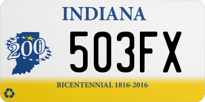 IN license plate 503FX