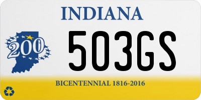 IN license plate 503GS