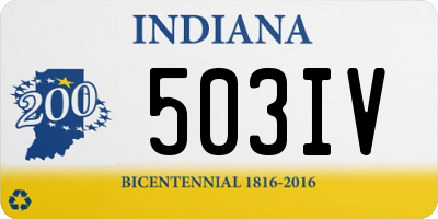 IN license plate 503IV