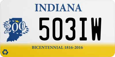 IN license plate 503IW