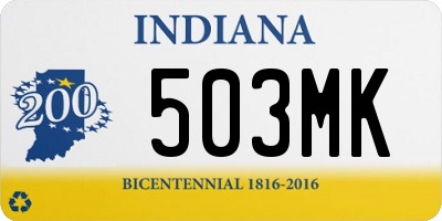 IN license plate 503MK