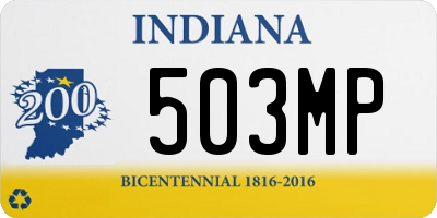 IN license plate 503MP