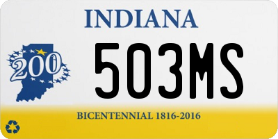 IN license plate 503MS