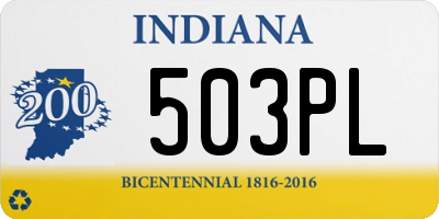 IN license plate 503PL