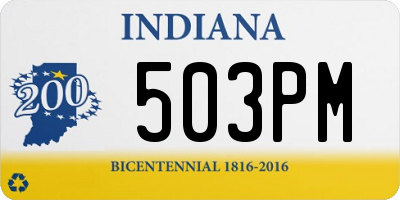 IN license plate 503PM