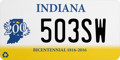 IN license plate 503SW