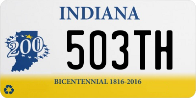 IN license plate 503TH