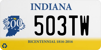 IN license plate 503TW