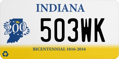 IN license plate 503WK