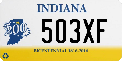 IN license plate 503XF