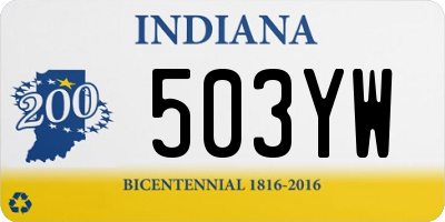 IN license plate 503YW