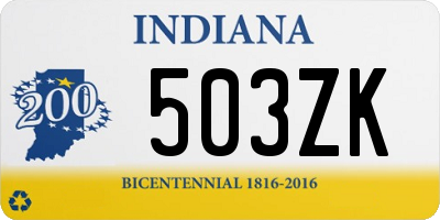 IN license plate 503ZK