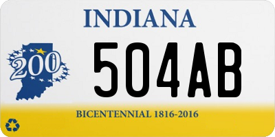 IN license plate 504AB