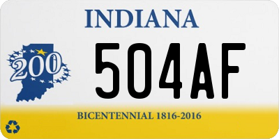 IN license plate 504AF