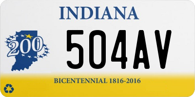 IN license plate 504AV