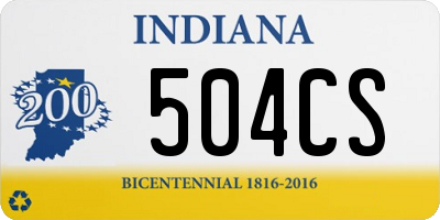 IN license plate 504CS