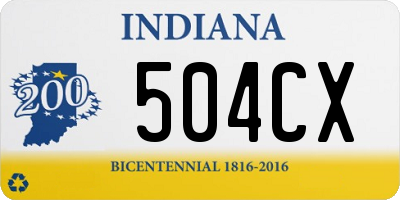 IN license plate 504CX