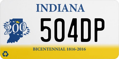 IN license plate 504DP