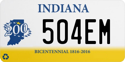 IN license plate 504EM