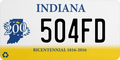 IN license plate 504FD