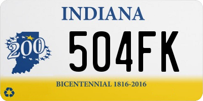 IN license plate 504FK