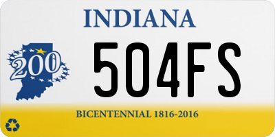 IN license plate 504FS