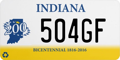 IN license plate 504GF