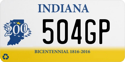 IN license plate 504GP