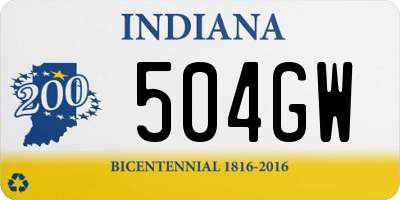 IN license plate 504GW