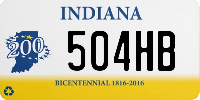 IN license plate 504HB