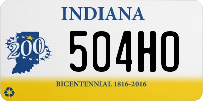 IN license plate 504HO