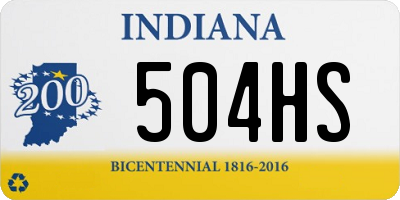 IN license plate 504HS