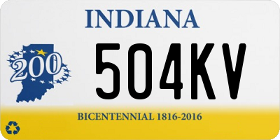 IN license plate 504KV