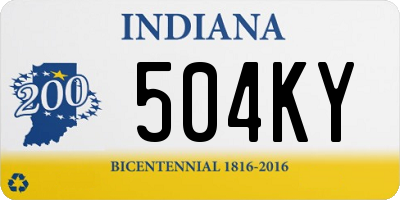 IN license plate 504KY