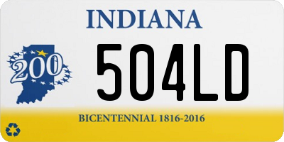 IN license plate 504LD