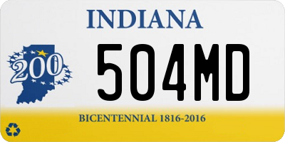 IN license plate 504MD