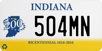 IN license plate 504MN