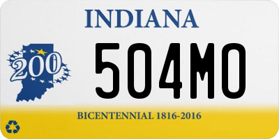 IN license plate 504MO