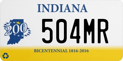 IN license plate 504MR