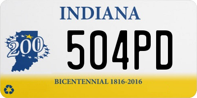 IN license plate 504PD