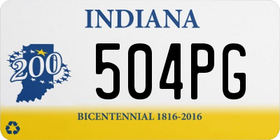 IN license plate 504PG