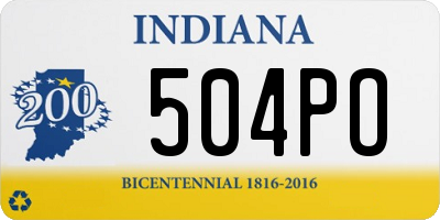 IN license plate 504PO