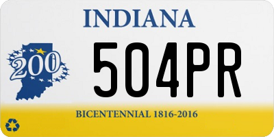 IN license plate 504PR