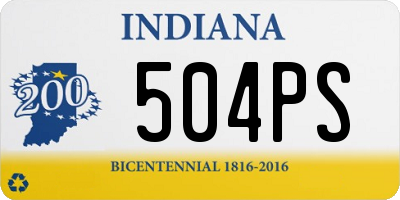 IN license plate 504PS